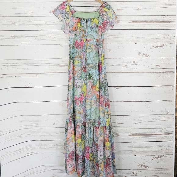 NEW Alice & Olivia x Lola Schnabel | Lola's Dream Colorful Floral Maxi Dress - Picture 8 of 10